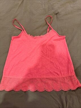 American Eagle Outfitters Bright Pink Lace-Trim Camisole